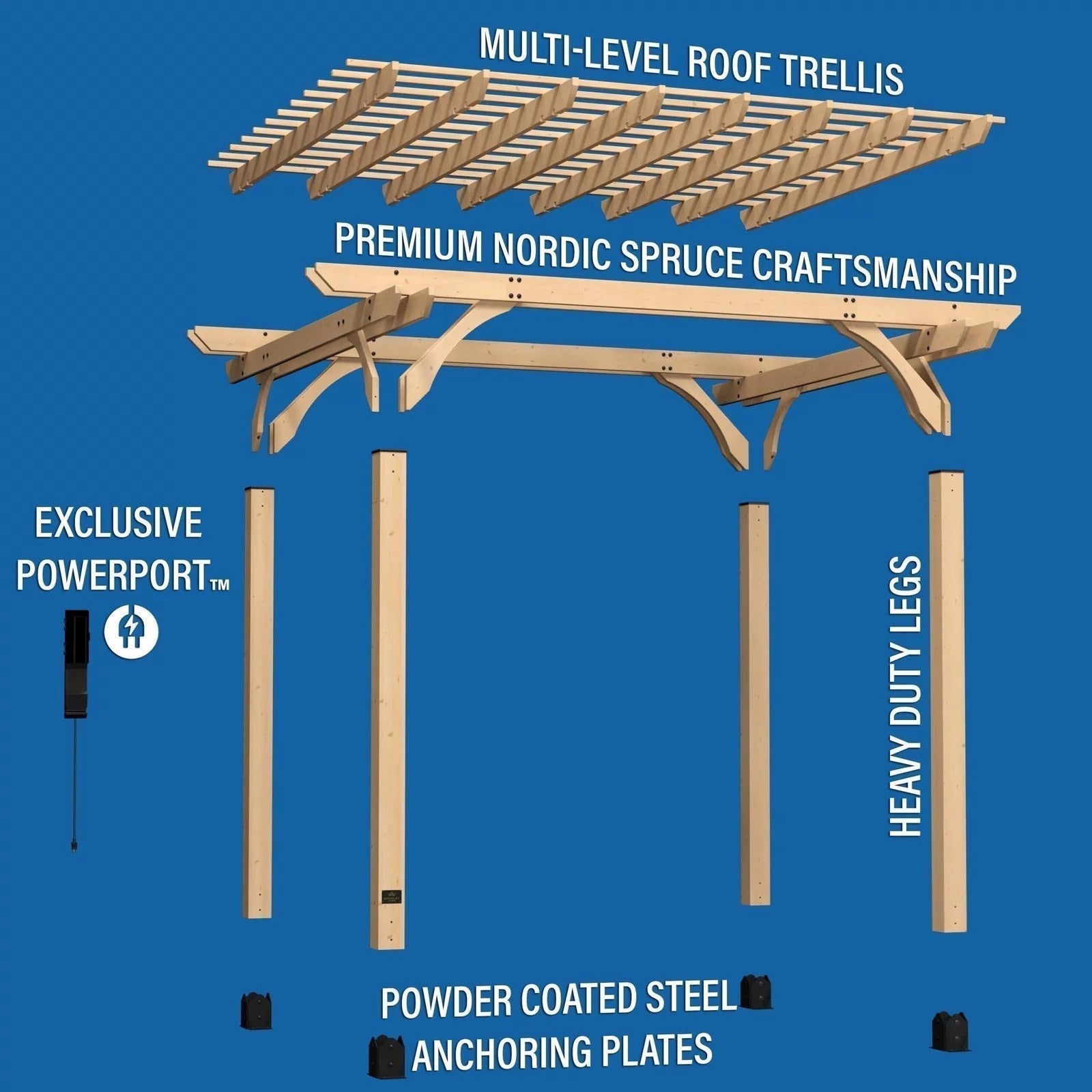 12×10 Fairhaven Pergola Natural