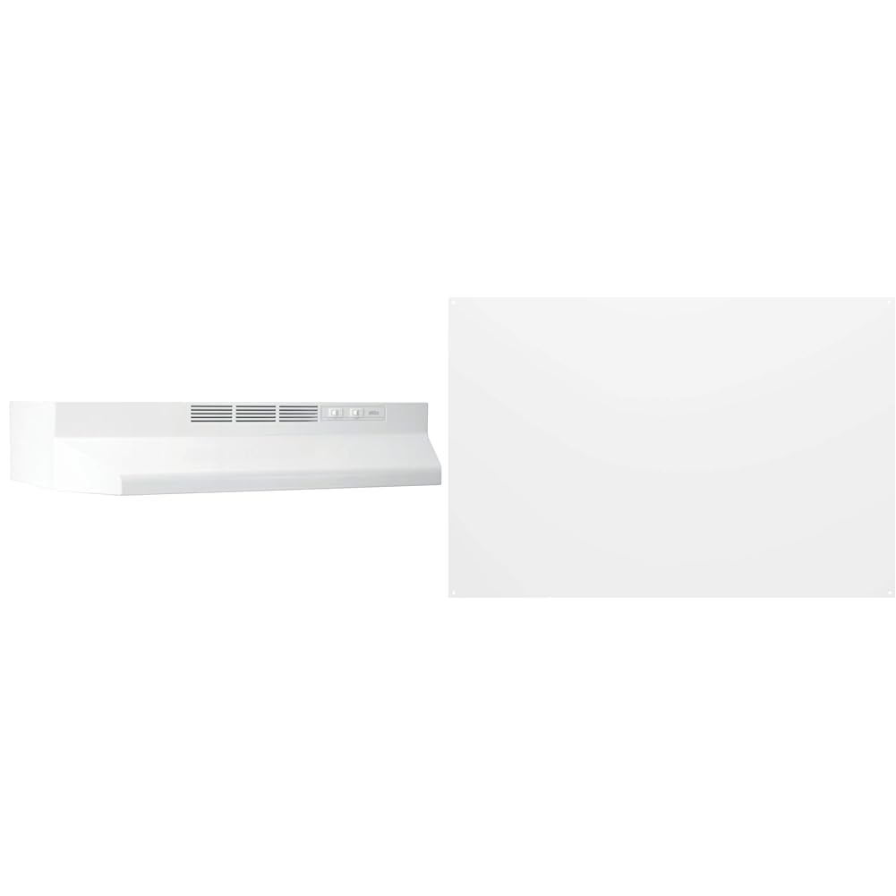 Broan-NuTone 413001 Non-Ducted Ductless Range Hood with Lights Exhaust Fan for Under Cabinet, 30-Inch, White