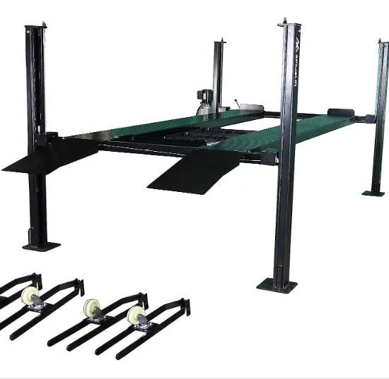 APlusLift 8000LB 4-Post Portable Parking Storage Service Car Lift with Aluminum Ramps - HW-8S or HW-8SXLT