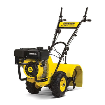 Champion Power Equipment 19-Inch Counter Rotating Rear Tine Tiller with Self-Propelled Agricultural Tires 100380