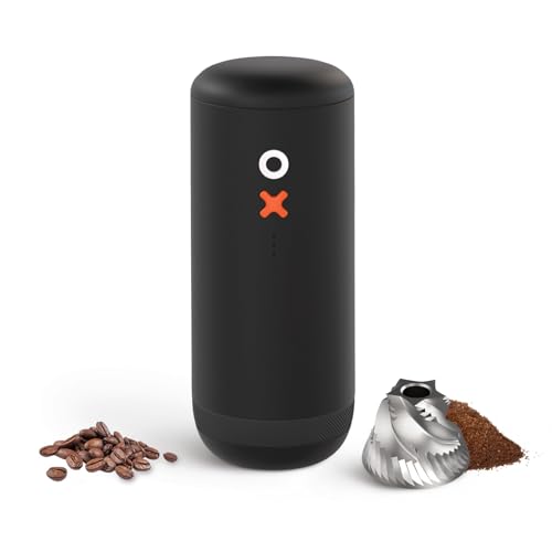 Nuttii Burr Electric Coffee Grinder, Matte Black | Portable, Quiet Adjustable Conical Burr, 20 Grind Settings, Espresso Pour-Over French Press Moka, Home Travel Use