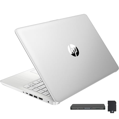 HP Stream 14" HD BrightView Laptop, Intel Celeron N4120, 16GB RAM, 288GB Storage (128GB UFS + 160GB Docking Station Set), Intel UHD Graphics, 720p Webcam, Wi-Fi, 1 Year Office 365, Win 11S, Silver