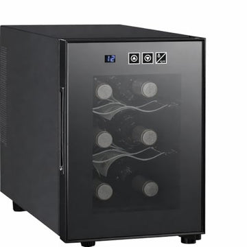 Koolatron 6 Bottle Wine Fridge – Freestanding Wine Cooler with Glass Door, 0.6 cu ft (16 L) Beverage Can Refrigerator, Digital Temperature Control, Ideal for Red, White & Sparkling Wine, Champagne