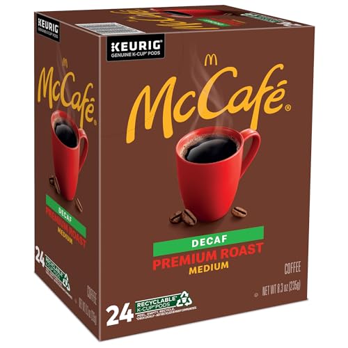 McCafe Premium Roast Decaf Coffee, Single Serve Keurig K-Cup Pods, Decaffeinated, 96 Count (4 Packs of 24)