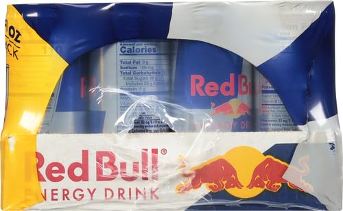 Red Bull Energy Drink with 80mg Caffeine plus Taurine & B Vitamins, 8.4 Fl Oz, 6 Packs of 4 Cans (Pack of 24)
