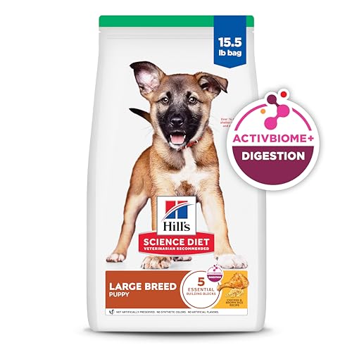 Hill's Science Diet Large Breed Puppy Food, DHA to Support Healthy Development, Chicken & Brown Rice Dry Dog Food, 15.5 lb. Bag