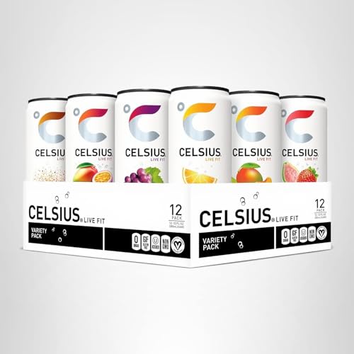 CELSIUS Sparkling Kiwi Guava, Functional Essential Energy Drink 12 Fl Oz (Pack of 12)