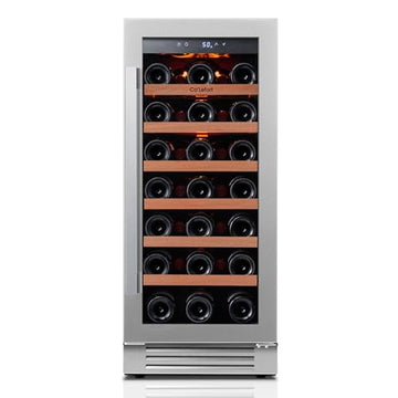 Ca'Lefort 15 Inch Wine Fridge, 33 Bottle Wine Cooler Refrigerator, 40-65°F Wine Refrigerator Glass Door, 3 LED Wine Fridge, Built-in or Freestanding Fridge for Home/Bar/Kitchen (3.0 cu.ft)
