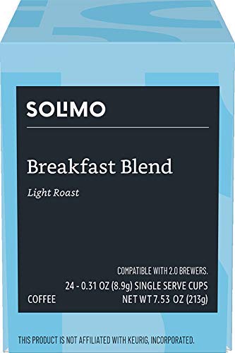 Amazon Brand - Solimo Dark Roast Coffee Pods, Compatible with Keurig 2.0 K-Cup Brewers 100 Count(Pack of 1)