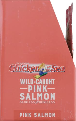 Chicken of the Sea Alaskan Pink Salmon in Spring Water, 2.5 Ounce Packets (Box of 12), Wild Caught, Skinless & Boneless