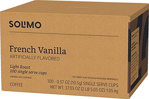 Amazon Brand - Solimo Dark Roast Coffee Pods, Compatible with Keurig 2.0 K-Cup Brewers 100 Count(Pack of 1)