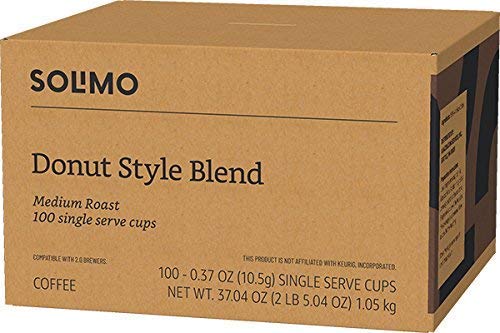Amazon Brand - Solimo Dark Roast Coffee Pods, Compatible with Keurig 2.0 K-Cup Brewers 100 Count(Pack of 1)