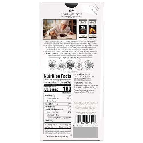 Lindt EXCELLENCE 85% Cocoa Dark Chocolate Bar, Dark Chocolate Candy, 3.5 oz. (12 Pack)
