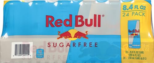 Red Bull Sugar Free Energy Drink with 151mg Caffeine plus Taurine & B Vitamins, 16 Fl Oz, Pack of 12 Cans