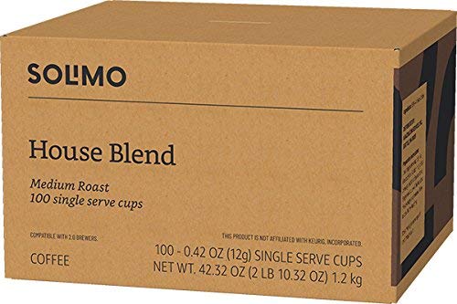 Amazon Brand - Solimo Dark Roast Coffee Pods, Compatible with Keurig 2.0 K-Cup Brewers 100 Count(Pack of 1)