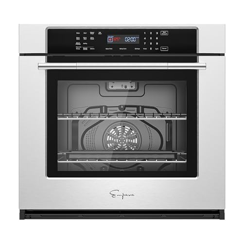 Empava 30" Electric Single Wall Oven Air Fryer Combo Convection Oven Built-in 10 Cooking Functions with LED Digital Display Convection Fan Touch Control in Stainless Steel EMPV-30WO04