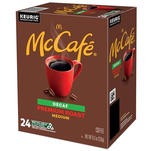 McCafe Premium Roast Decaf Coffee, Single Serve Keurig K-Cup Pods, Decaffeinated, 96 Count (4 Packs of 24)