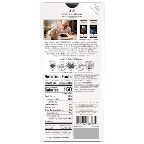 Lindt EXCELLENCE 85% Cocoa Dark Chocolate Bar, Dark Chocolate Candy, 3.5 oz. (12 Pack)