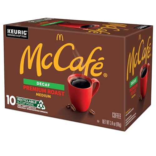 McCafe Premium Roast Decaf Coffee, Single Serve Keurig K-Cup Pods, Decaffeinated, 96 Count (4 Packs of 24)