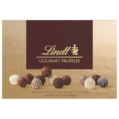 Lindt Gourmet Truffles Chocolate Candy Truffles, Assorted Chocolate Truffles, Christmas Candy, 14.7 oz. Gift Box