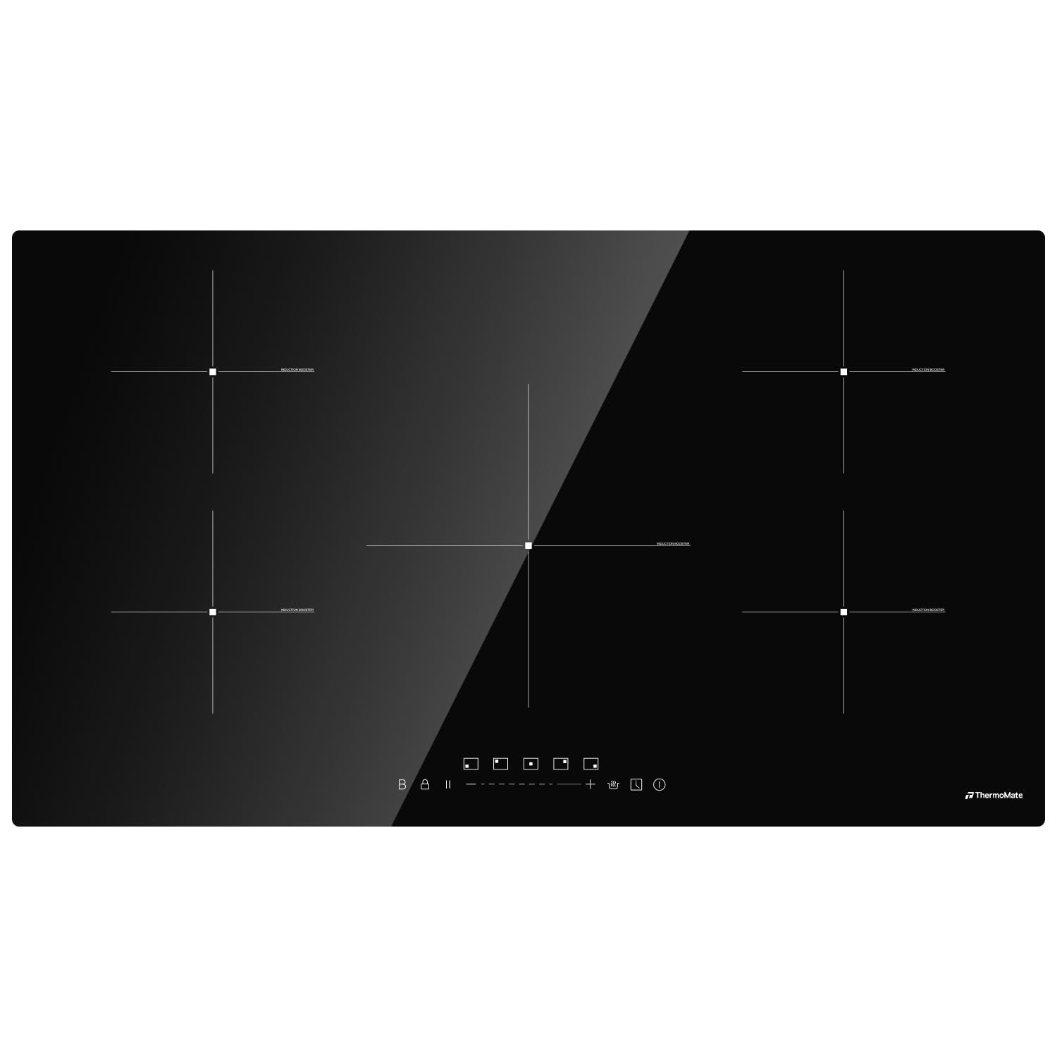 ThermoMate 30 Inch Induction Cooktop, 7200W Built in Induction Stove Top, Electric Cooktop with 4 Boost Burner, 9 Heating Level, Timer & Child Safety Lock, Sensor Touch Control, 240V