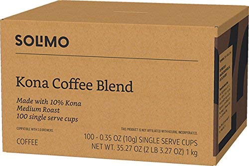 Amazon Brand - Solimo Dark Roast Coffee Pods, Compatible with Keurig 2.0 K-Cup Brewers 100 Count(Pack of 1)