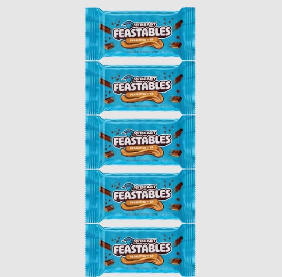 Feastables MrBeast Milk Chocolate Chocolate Bar, Full Size Bar for Adults & Kids, Candy Bars, Snacks, Gifts, or Dessert, Sweet & Creamy Fairtrade Cocoa, 1.24 Oz Each, 24 Count