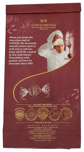 Lindt LINDOR Dark Chocolate Candy Truffles, Dark Chocolate with Smooth, Melting Truffle Center, 25.4 oz., 60 Count