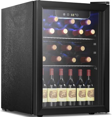 Antarctic Star Wine Cooler, Beverage Refrigerator, 16 Bottle Freestanding Quiet Wine Cellar Front Glass Door for Home and Bar, Digital Temp Control, 1.71 Cu.Ft.