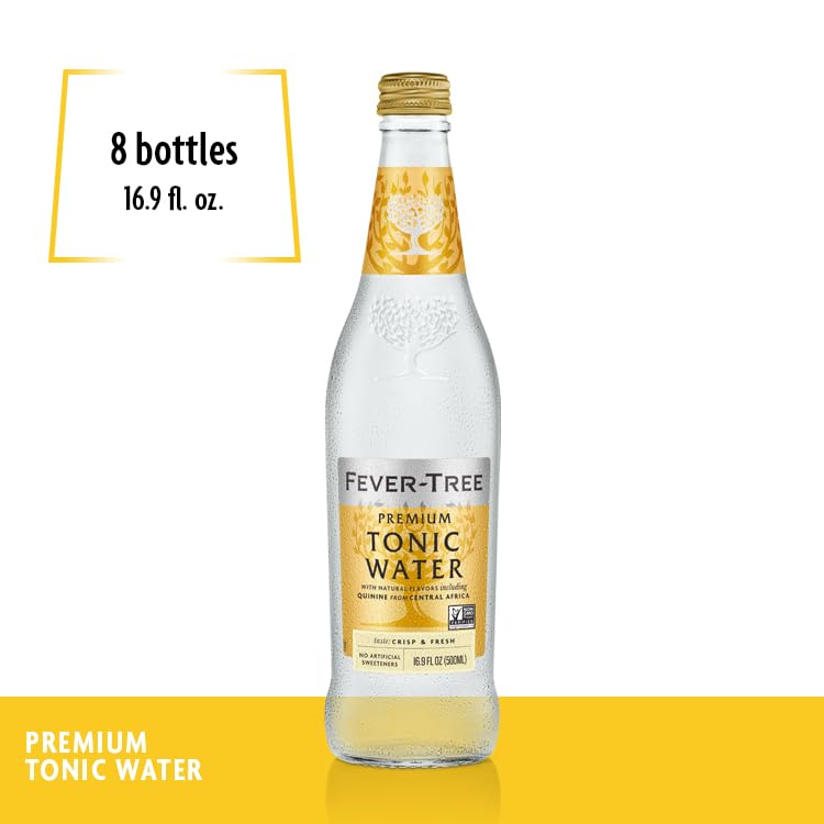 Fever Tree Tonic Water - Premium Quality Mixer - Refreshing Beverage for Cocktails & Mocktails. Naturally Sourced Ingredients, No Artificial Sweeteners or Colors - 150 ML Cans - Pack of 24
