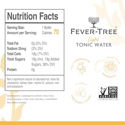Fever Tree Tonic Water - Premium Quality Mixer - Refreshing Beverage for Cocktails & Mocktails. Naturally Sourced Ingredients, No Artificial Sweeteners or Colors - 150 ML Cans - Pack of 24
