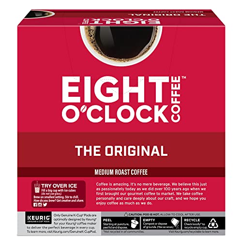 Eight O'Clock Coffee The Original, Single-Serve Keurig K-Cup Pods, Medium Roast Coffee Pods, 72 Count