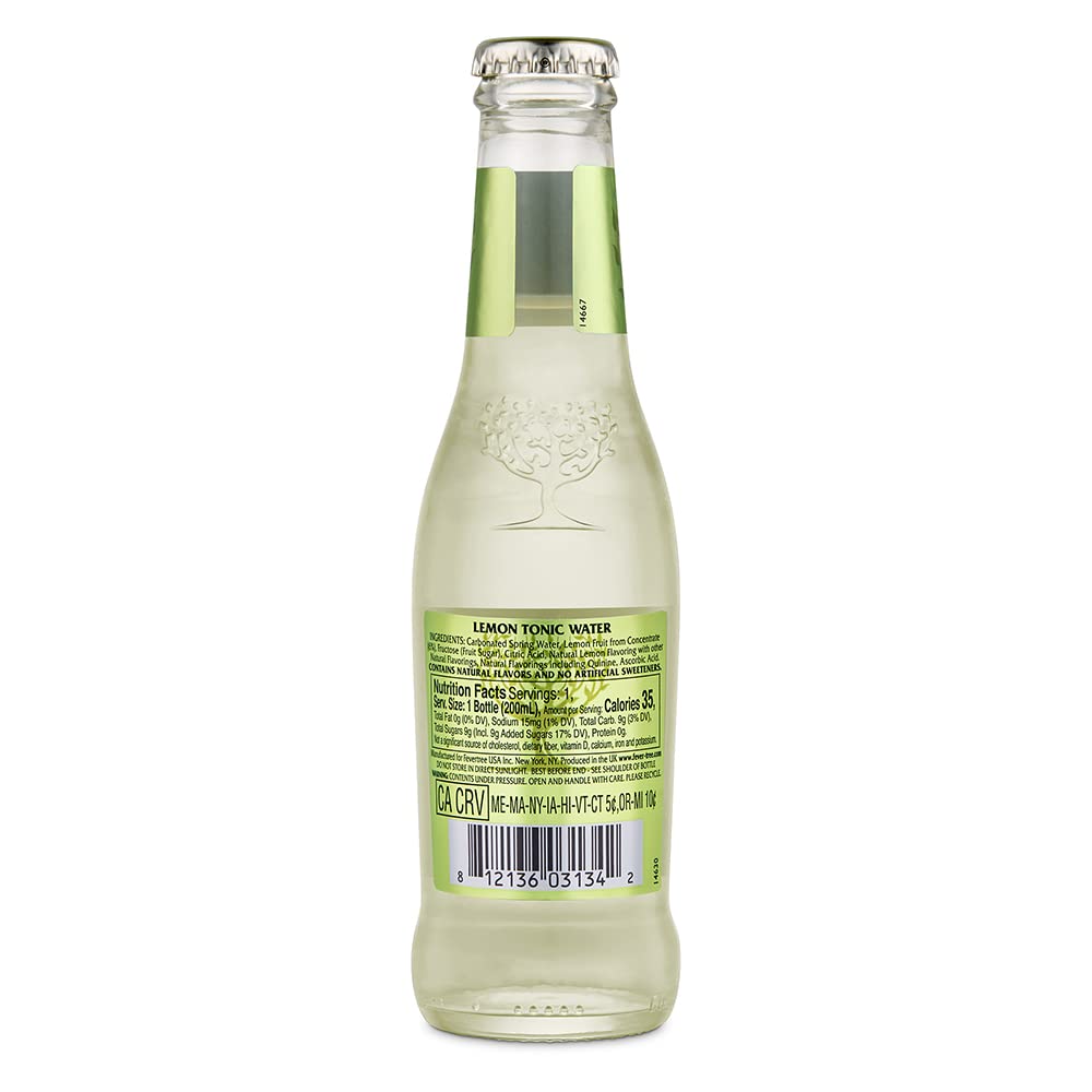 Fever Tree Tonic Water - Premium Quality Mixer - Refreshing Beverage for Cocktails & Mocktails. Naturally Sourced Ingredients, No Artificial Sweeteners or Colors - 150 ML Cans - Pack of 24