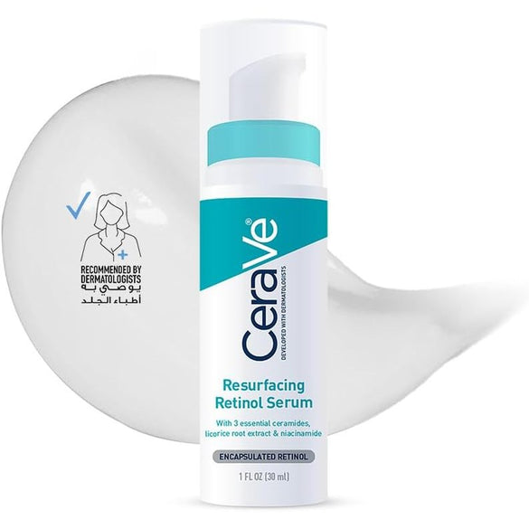 Cerave Resurfacing Retinol Serum To Reduce The Appearance Of Post-Acne Marks And Pores With Retinol, Licorice Root Extract & Niacinamide 30ml