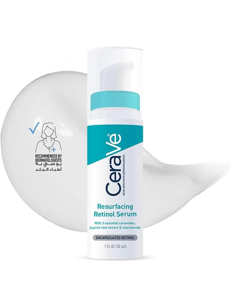 Cerave Resurfacing Retinol Serum To Reduce The Appearance Of Post-Acne Marks And Pores With Retinol, Licorice Root Extract & Niacinamide 30ml