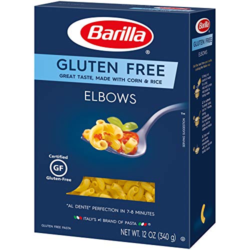 BARILLA Gluten Free Elbows Pasta, 12 Ounce (Pack of 8) - Non-GMO Gluten Free Pasta Made with Blend of Corn & Rice - Vegan Pasta