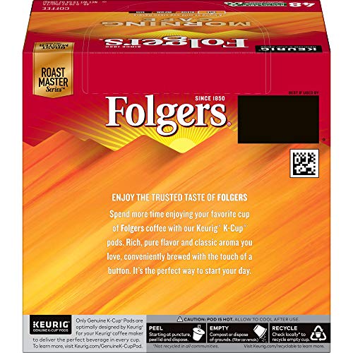 Folgers Classic Roast Medium Roast Coffee, 72 Keurig K-Cup Pods