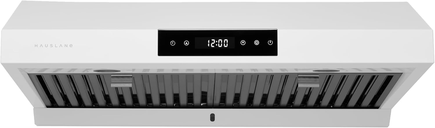 Hauslane Range Hood 30 Inch - Ducted Under Cabinet Range Hood 30" Stainless Steel Kitchen Hood, 6 Speed Vent Hood 30 Inches, Stove Vent Hood for Kitchen, Vent Hoods 30 Inch with LED - Chef Series PS18