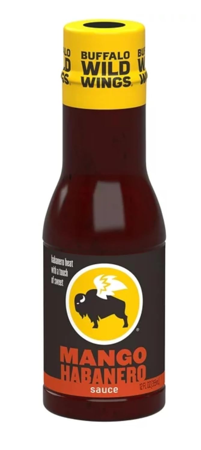 Buffalo Wild Wings Mango Habanero Sauce - Pack of 2 - Elevate you Sauce Game - Feel the Burn with Mango Habanero - Two Sensations One Bottle