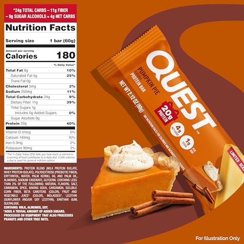 Quest Nutrition Chocolate Chip Dough Cookie Protein Bars, 21g Protein, 1g Sugar, 4g Net Carb, High Fiber, Gluten Free, Keto Friendy, 12 Count