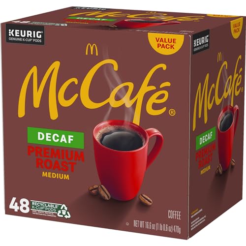 McCafe Premium Roast Decaf Coffee, Single Serve Keurig K-Cup Pods, Decaffeinated, 96 Count (4 Packs of 24)