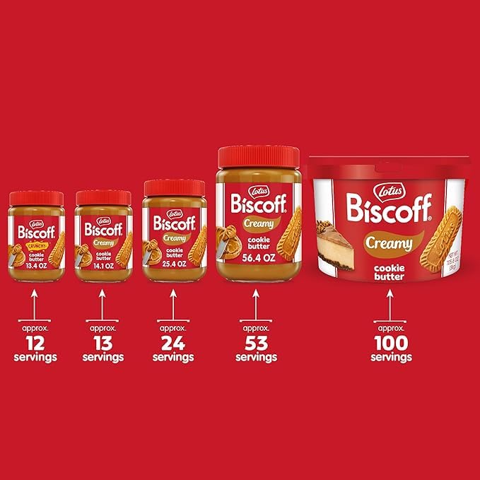 Lotus Biscoff Cookie Butter Spread, Creamy, non GMO + Vegan, 25.4oz