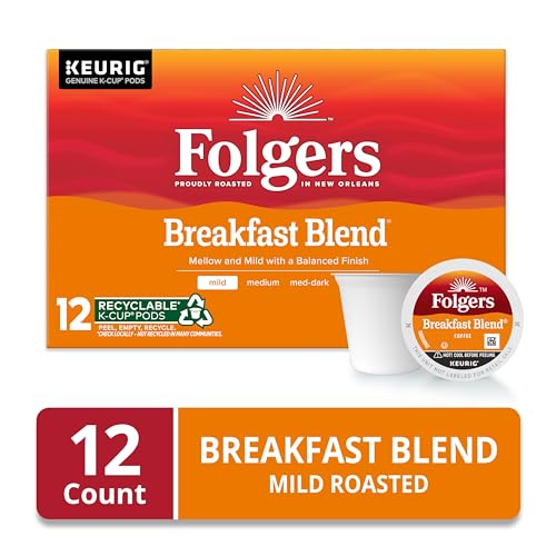 Folgers Classic Roast Medium Roast Coffee, 72 Keurig K-Cup Pods