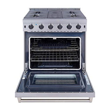 THOR Kitchen Freestanding Professional 30-Inch Gas Range in Stainless Steel - Model LRG3001U