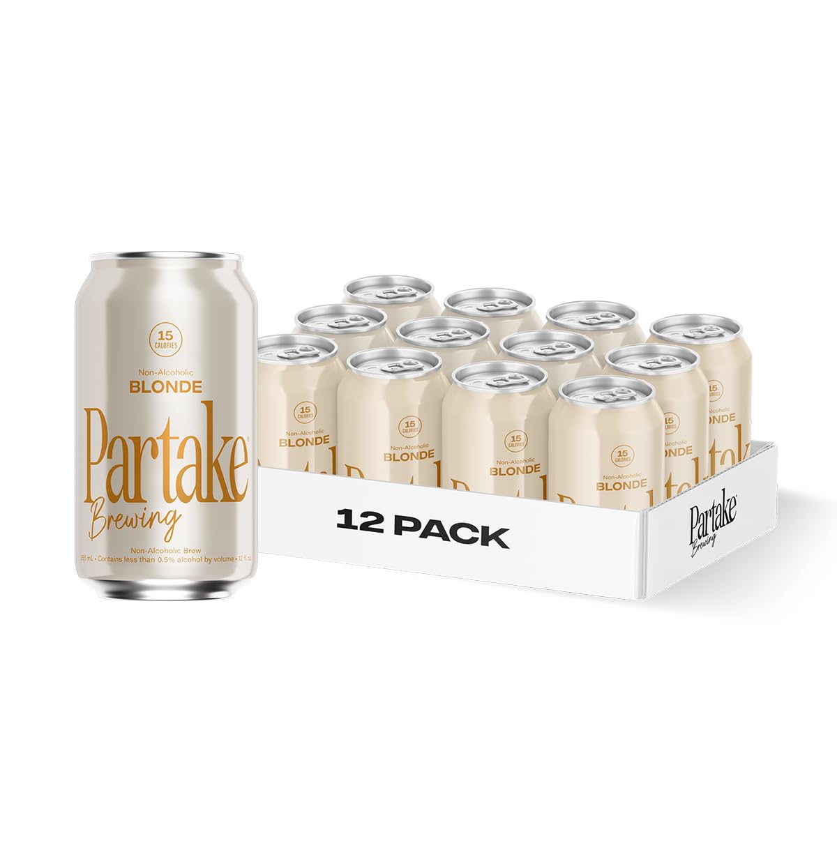 Partake Brewing Craft Non Alcoholic Beer, IPA 12 Pack x 12 Fl Oz Cans - Low Calorie & Carb, No Sugar, All Natural Ingredients - Award-Winning Taste, Non Alcoholic Beer Without the Empty Calories