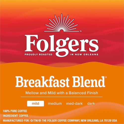 Folgers Classic Roast Medium Roast Coffee, 72 Keurig K-Cup Pods