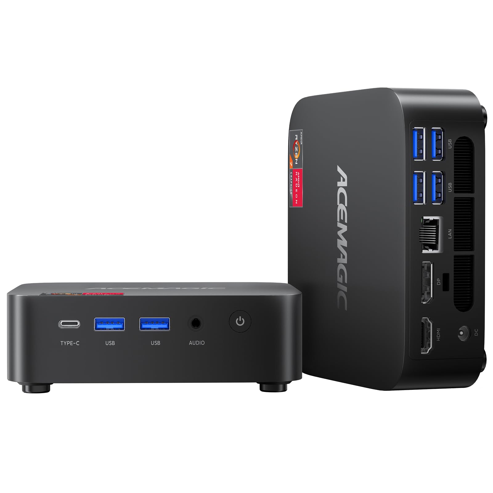 ACEMAGICIAN Matrix Mini M1 Mini PC, Ryzen 7 7735HS, 24GB LPDDR5 512GB NVMe SSD Computers(up to 4.75Ghz), Windows 11 Pro Micro Desktop 4K Triple Display Office(Upgraded 7730U/7430U/5800H)