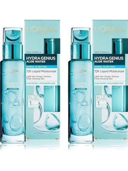 L’Oréal Paris Hydra Genius Aloe Water and Hyaluronic Acid 72H Liquid Moisturizer, 70 ml