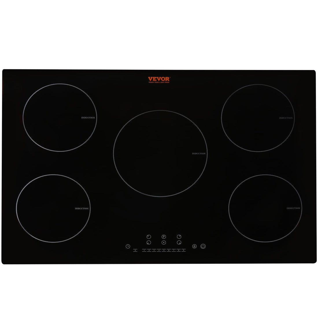 VEVOR Built-in Induction Electric Stove Top 30 Inch,5 Burners Electric Cooktop,9 Power Levels & Sensor Touch Control,Easy to Clean Ceramic Glass Surface,Child Safety Lock,240V