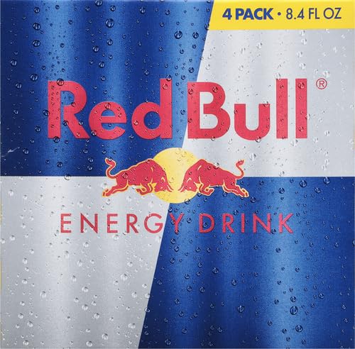 Red Bull Energy Drink with 80mg Caffeine plus Taurine & B Vitamins, 8.4 Fl Oz, 6 Packs of 4 Cans (Pack of 24)